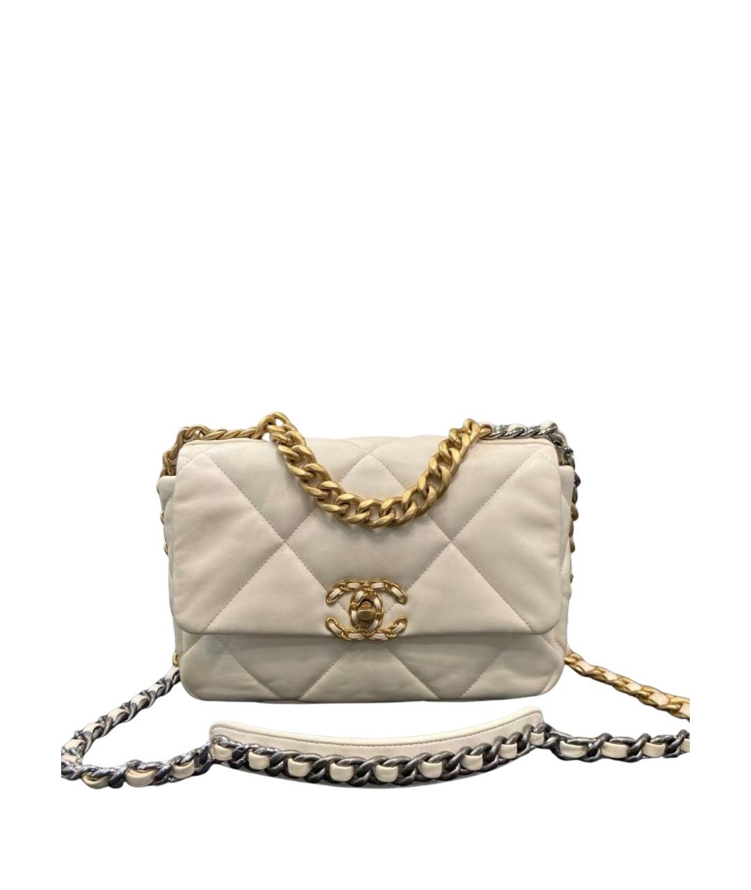 CHANEL Бежевая кожаная сумка через плечо, фото 1