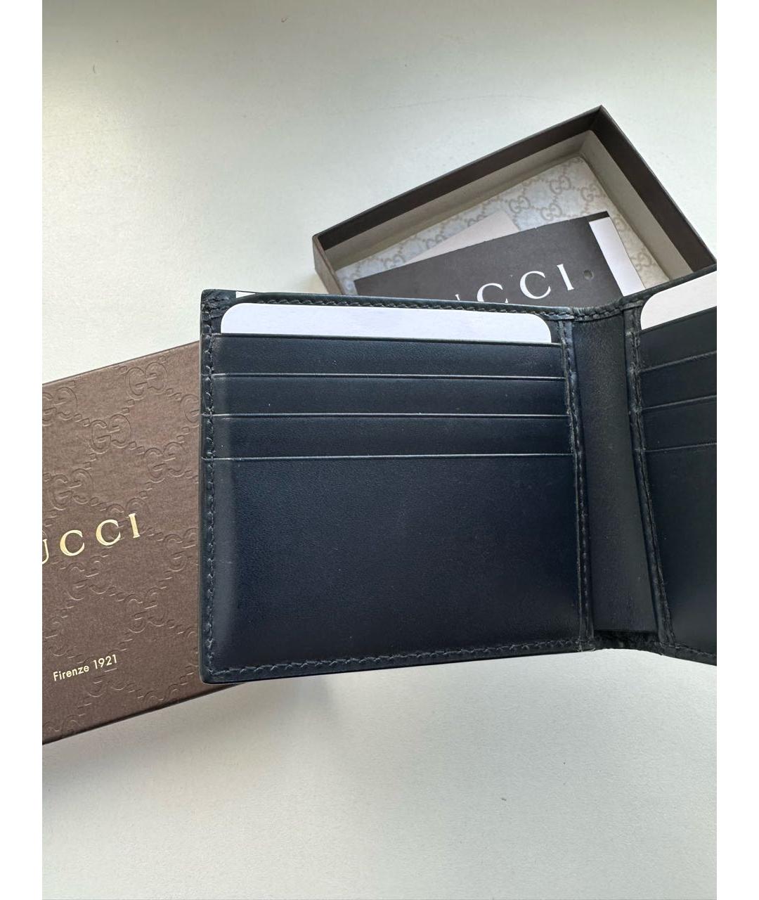 GUCCI Черный кожаный кошелек, фото 3