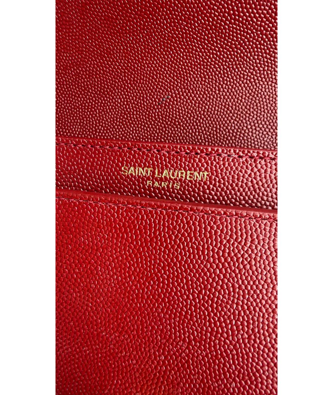 SAINT LAURENT Красная кожаная сумка через плечо, фото 5
