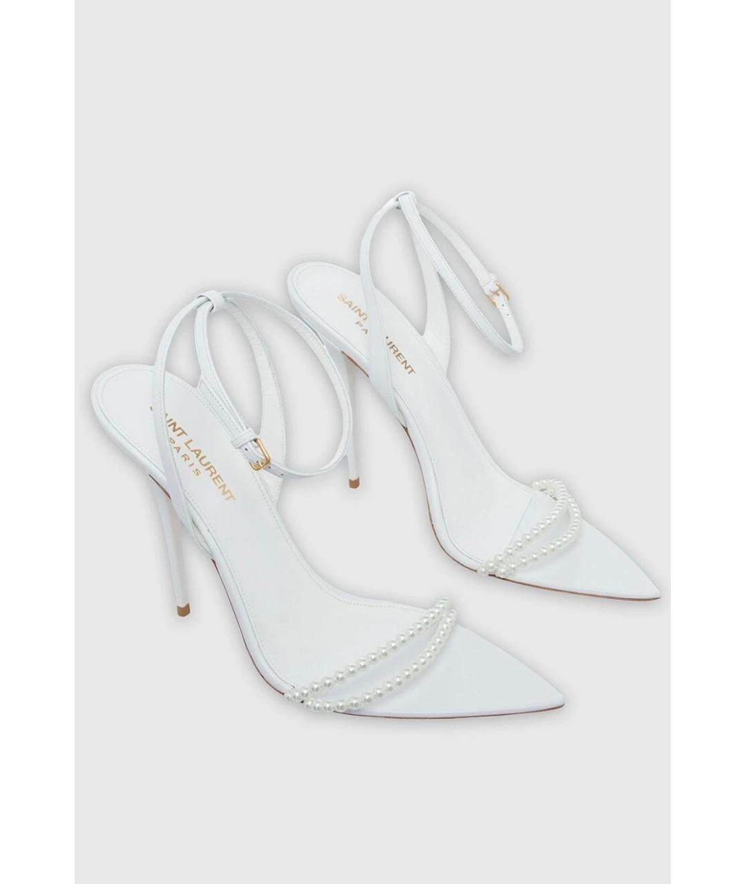 SAINT LAURENT Белые босоножки, фото 5