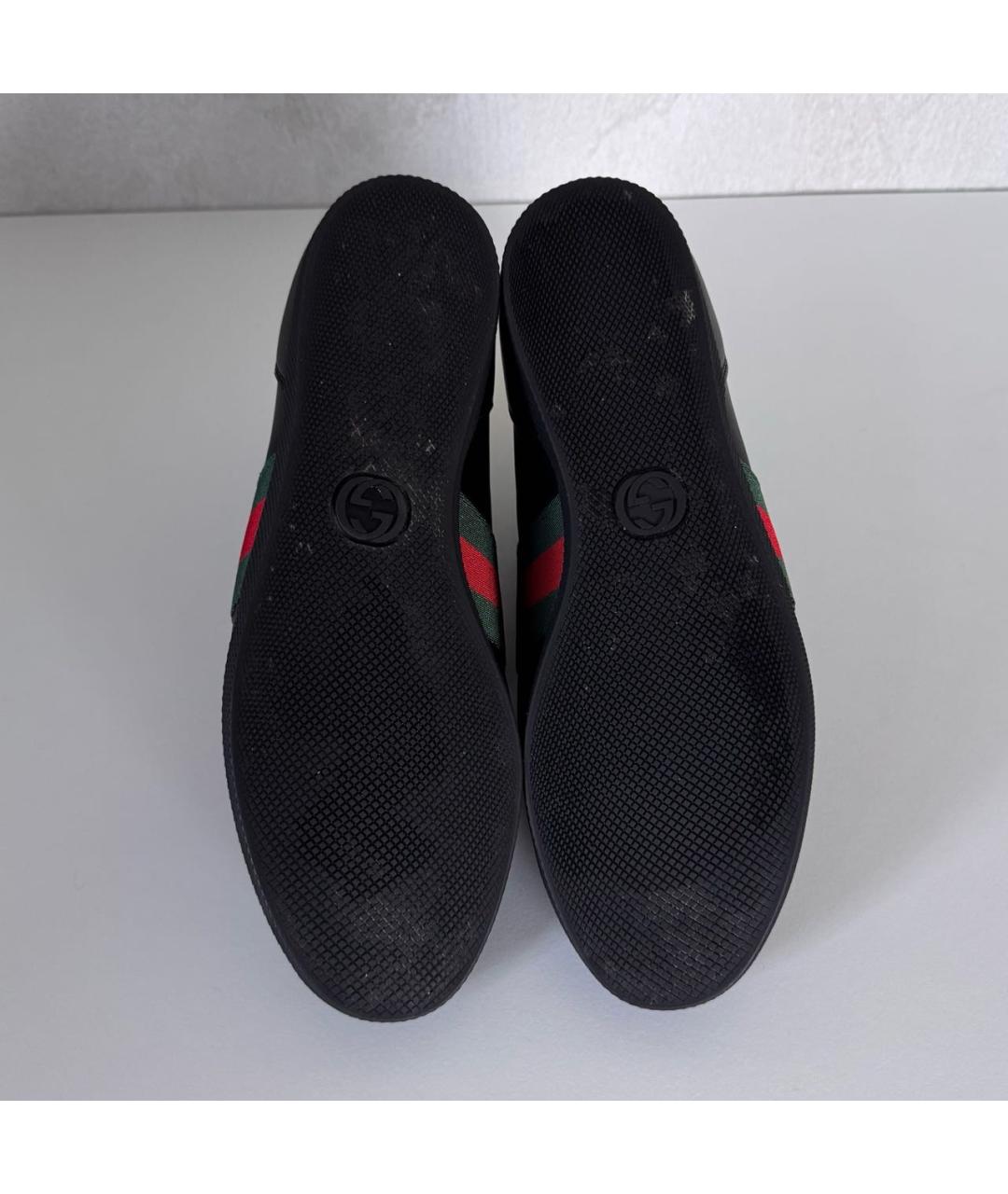 GUCCI Черные кожаные кеды, фото 6