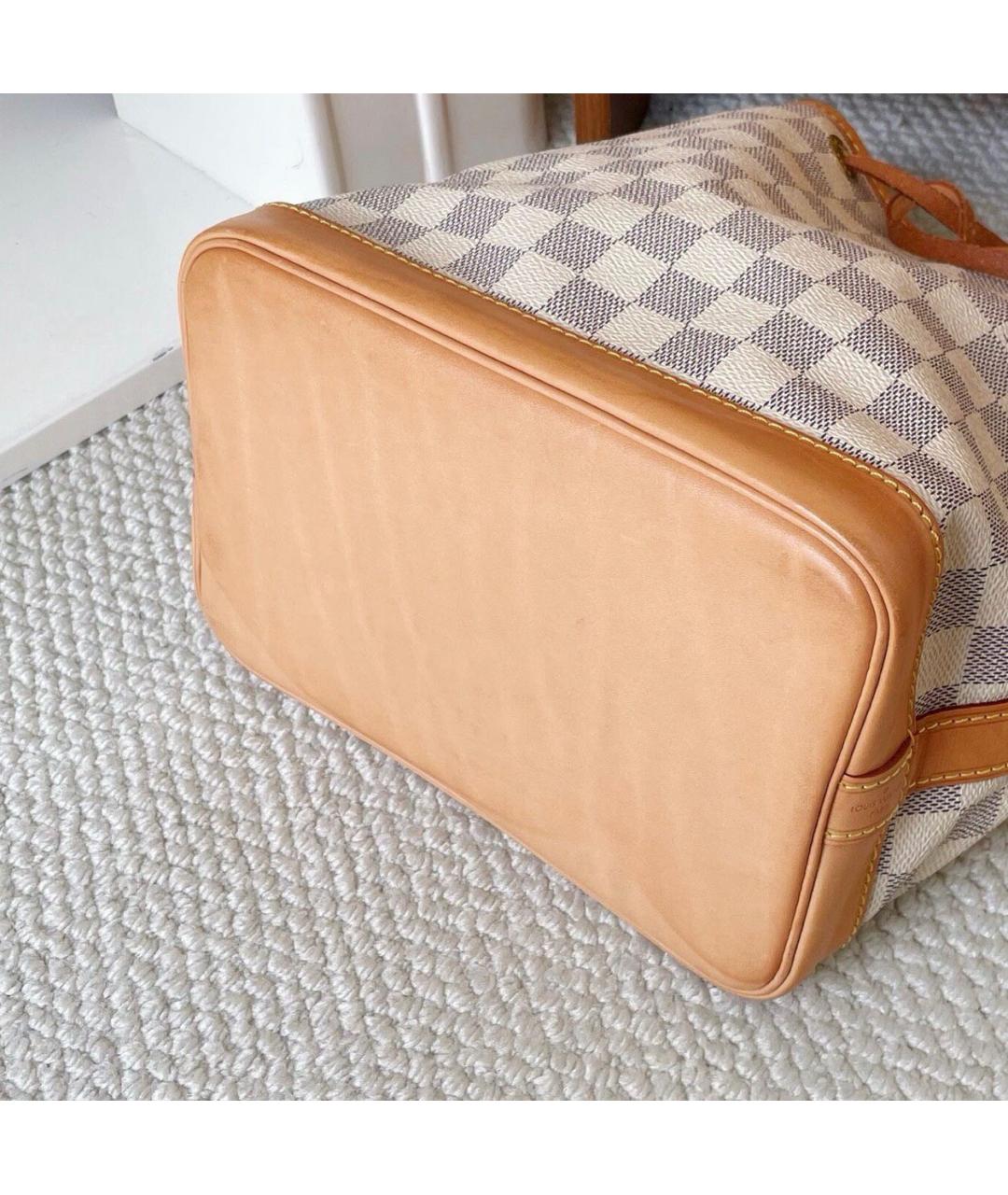 LOUIS VUITTON Бежевая кожаная сумка тоут, фото 3
