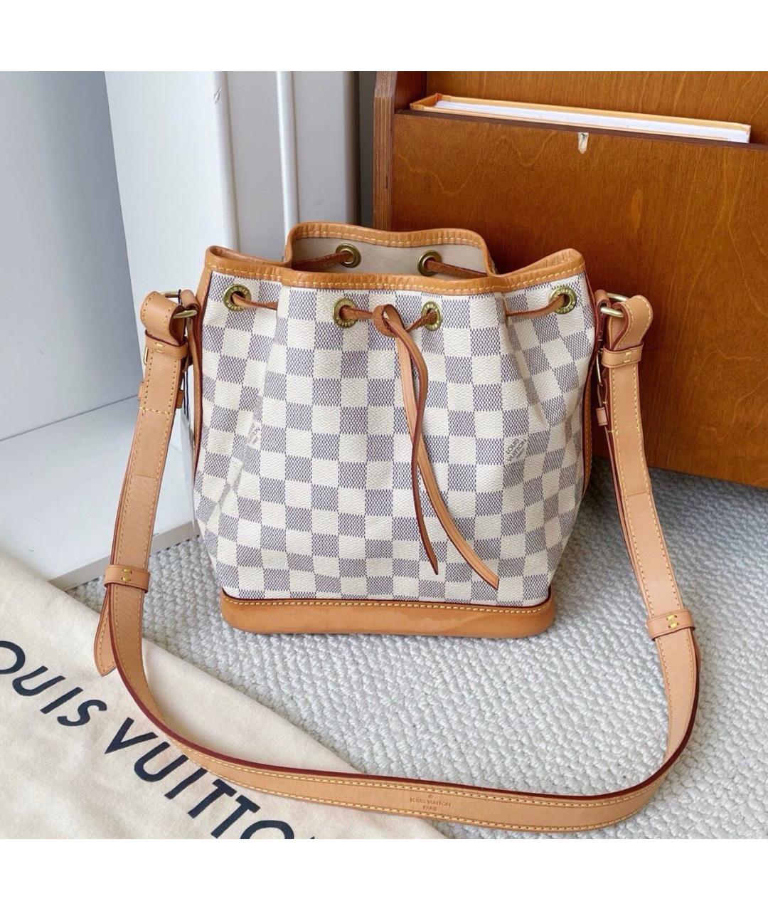 LOUIS VUITTON Бежевая кожаная сумка тоут, фото 7