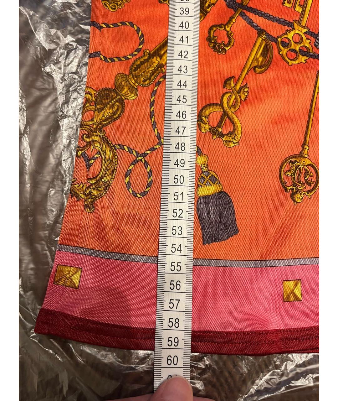 HERMES Оранжевая вискозная майка, фото 6