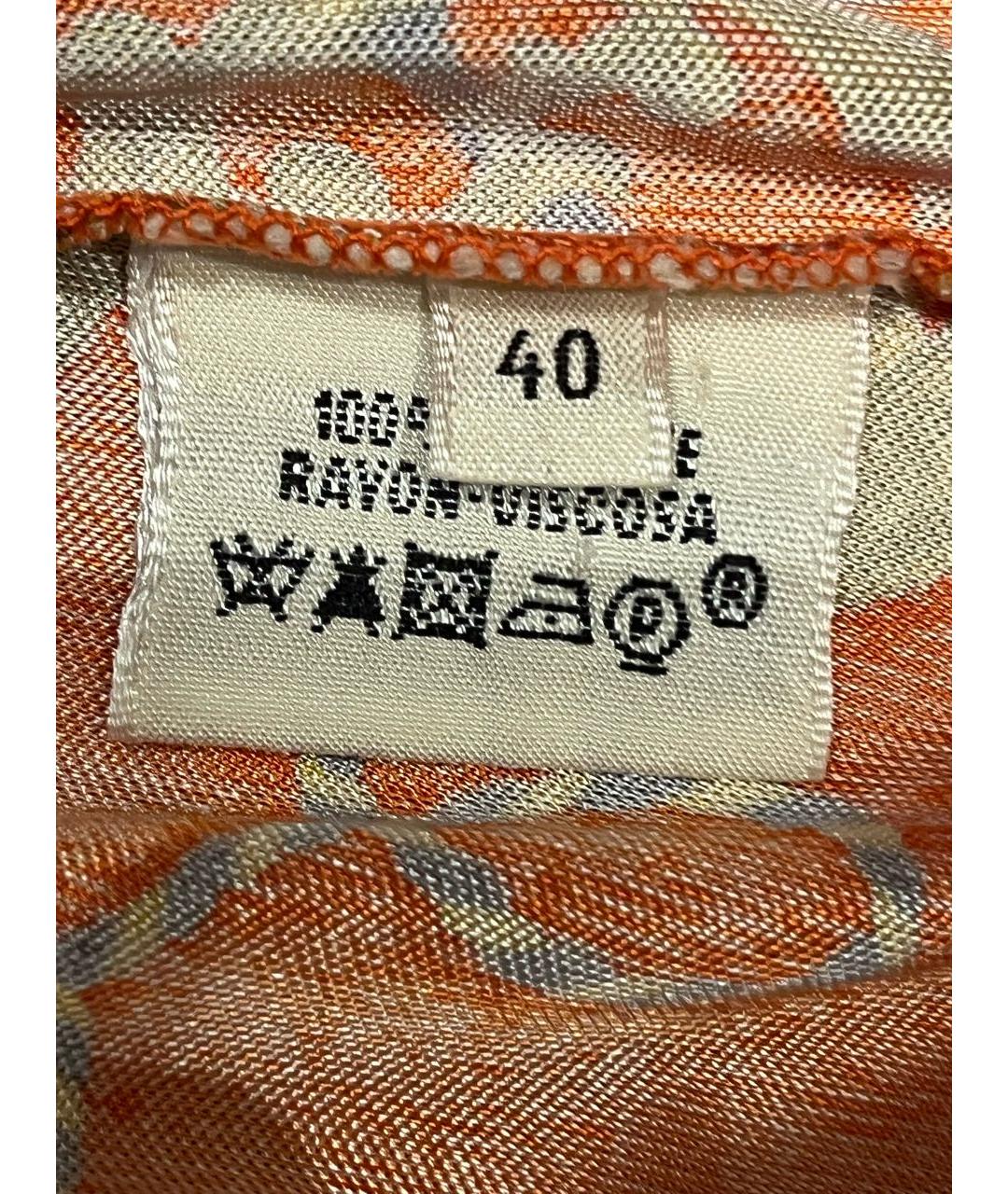 HERMES Оранжевая вискозная майка, фото 5