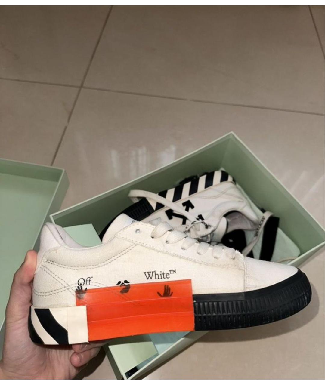 OFF-WHITE Белые текстильные кеды, фото 2