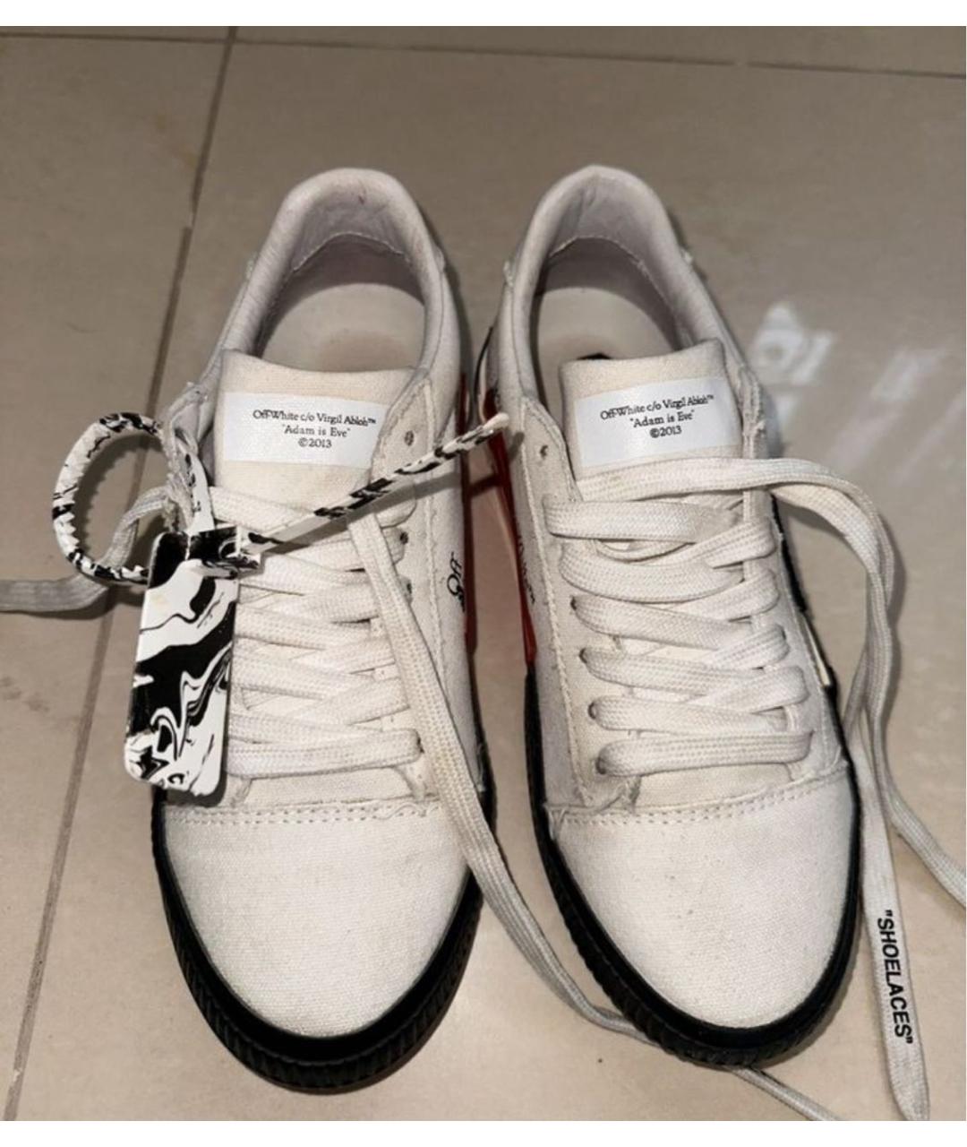 OFF-WHITE Белые текстильные кеды, фото 3