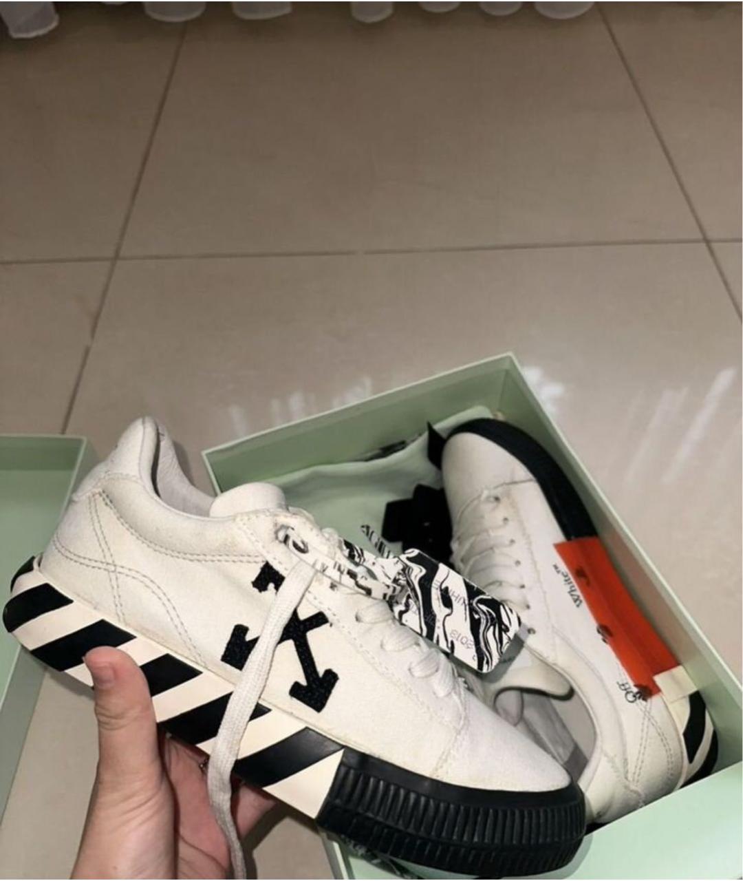 OFF-WHITE Белые текстильные кеды, фото 6