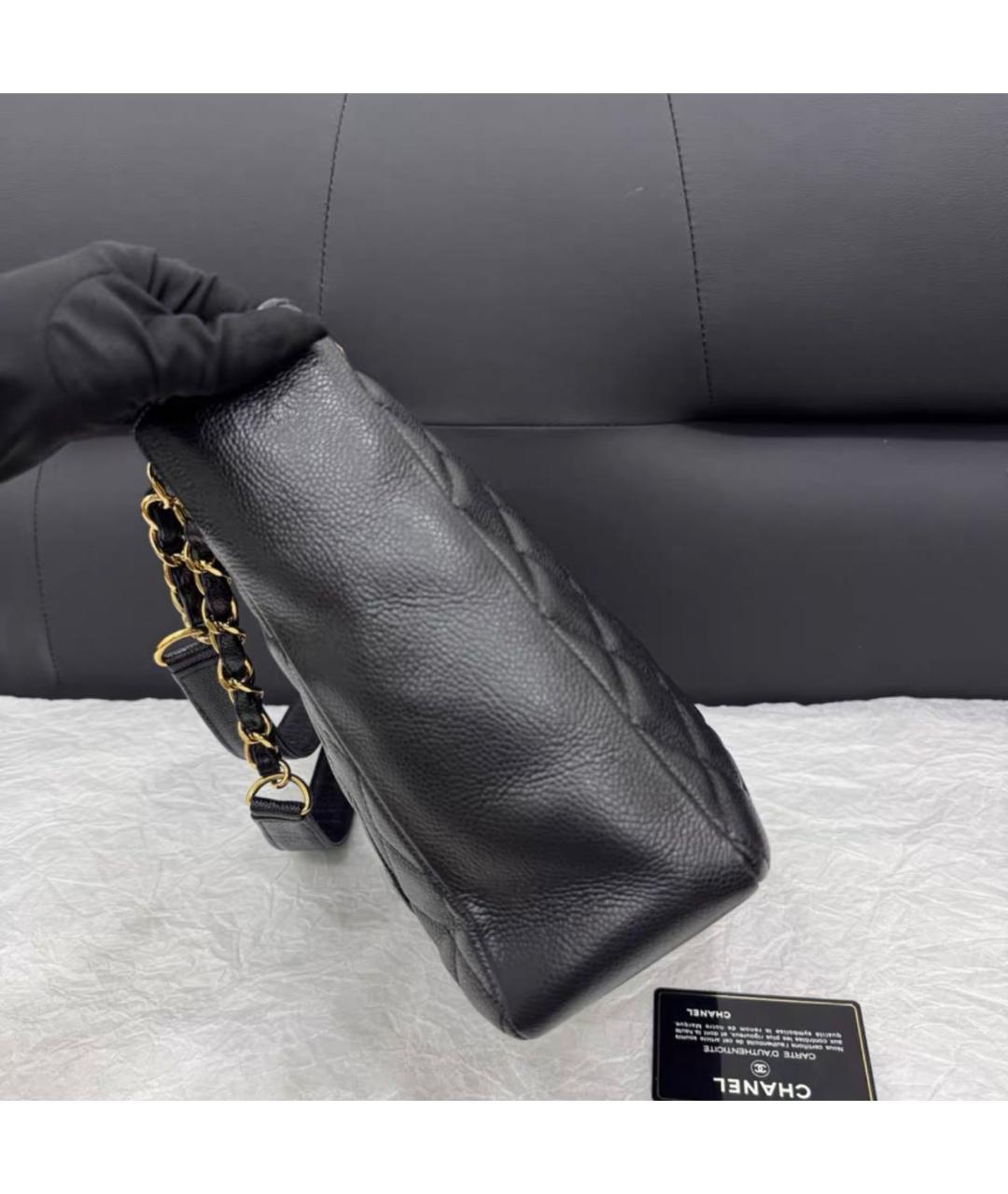 CHANEL Черная кожаная сумка тоут, фото 3