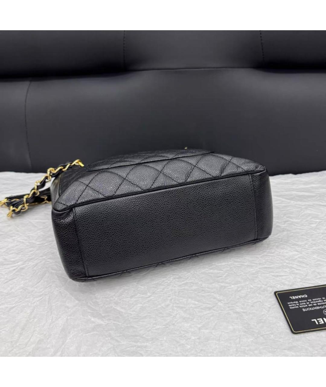 CHANEL Черная кожаная сумка тоут, фото 4