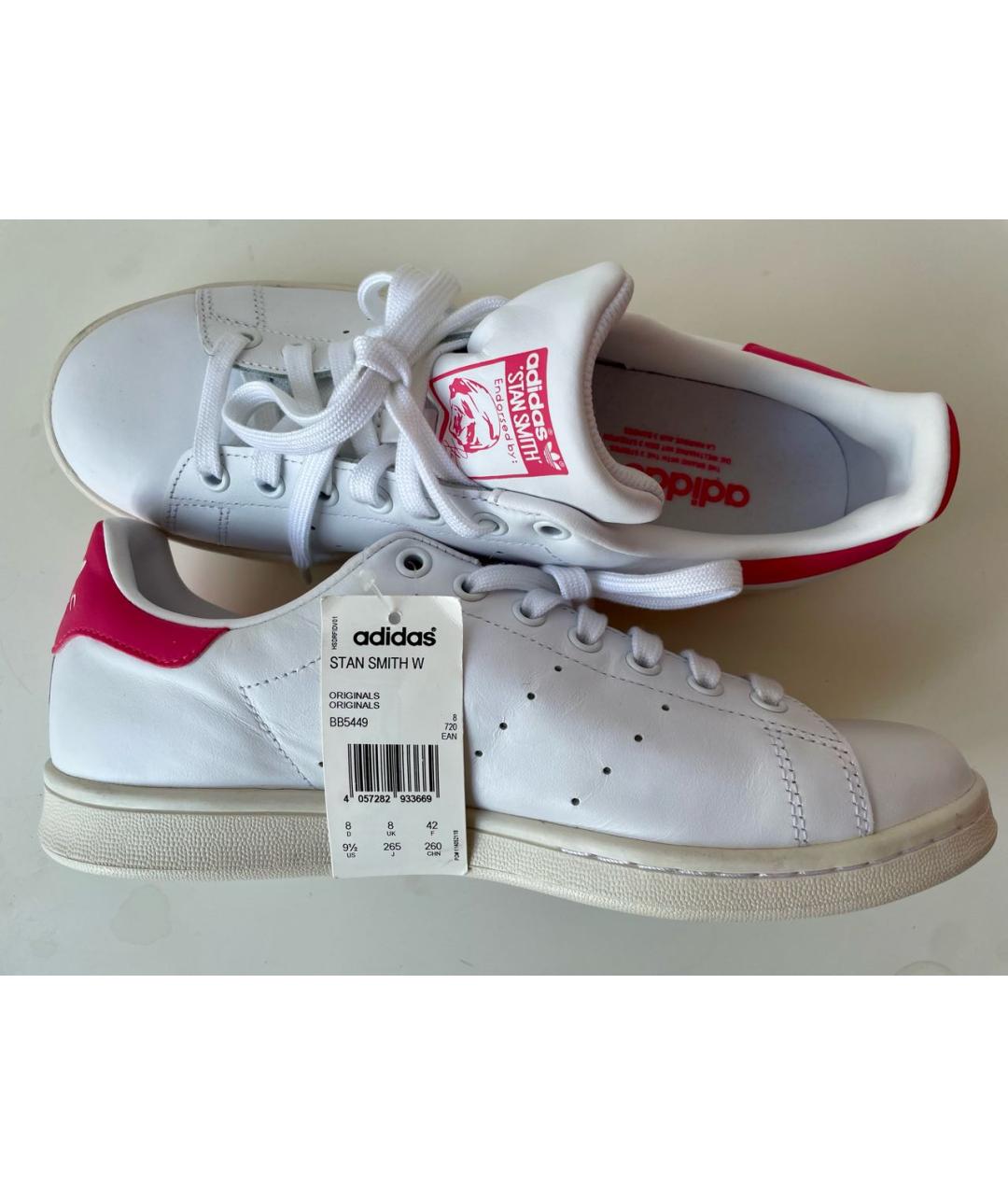 ADIDAS Белые кожаные кроссовки, фото 4
