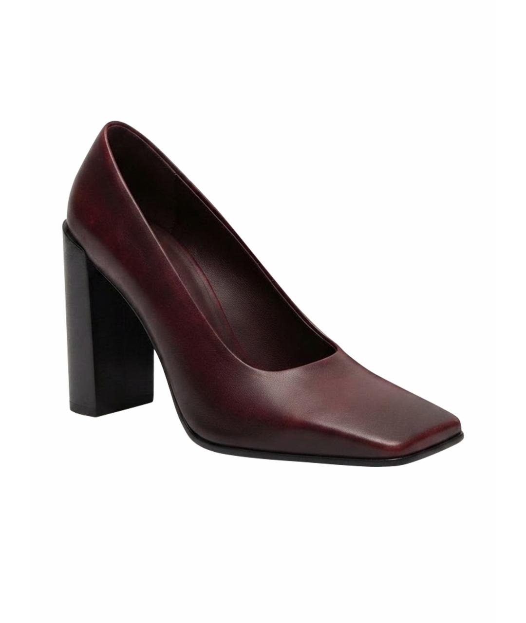 BALENCIAGA Бордовые кожаные туфли, фото 1