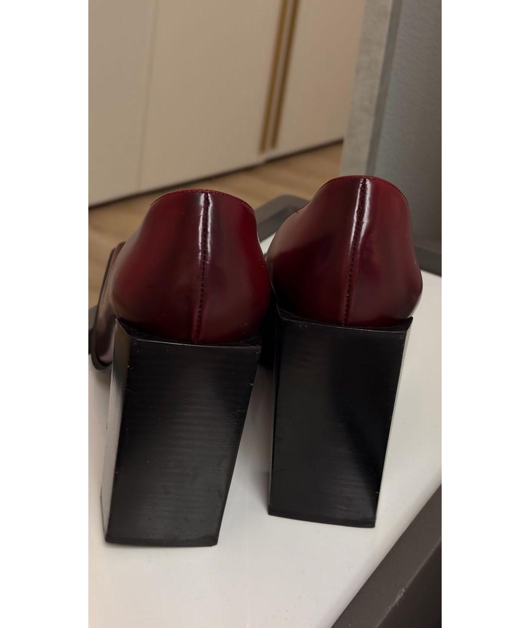 BALENCIAGA Бордовые кожаные туфли, фото 4