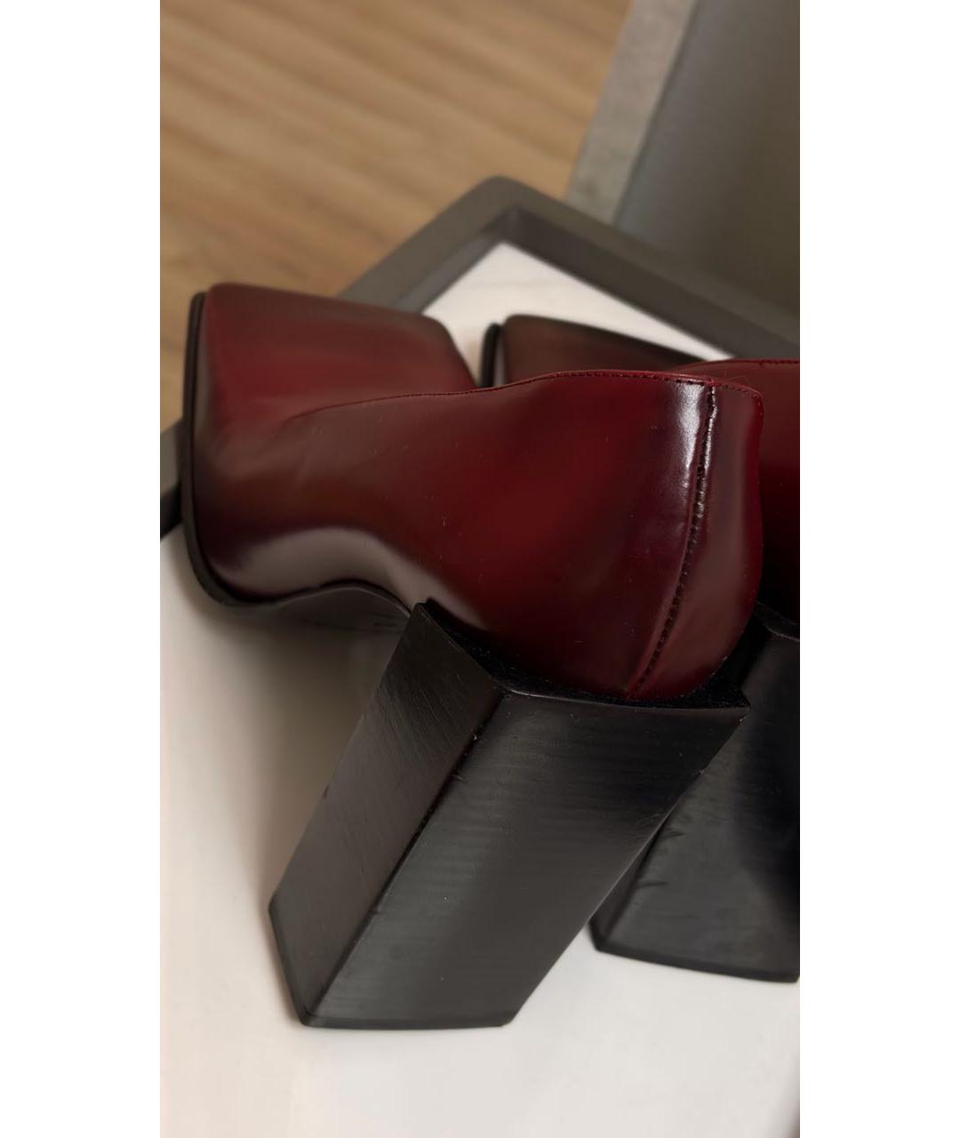 BALENCIAGA Бордовые кожаные туфли, фото 3