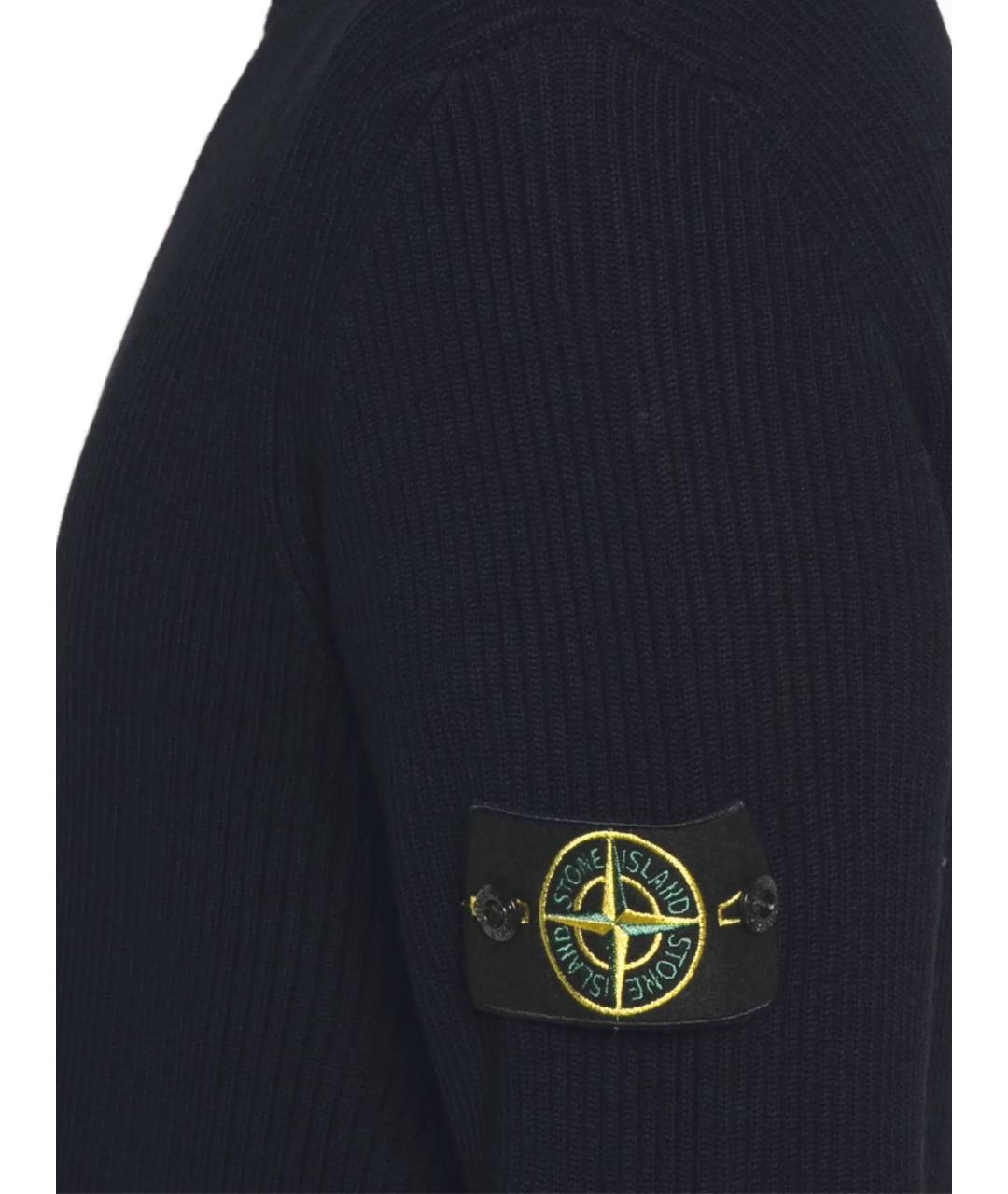 STONE ISLAND Темно-синий шерстяной джемпер / свитер, фото 2