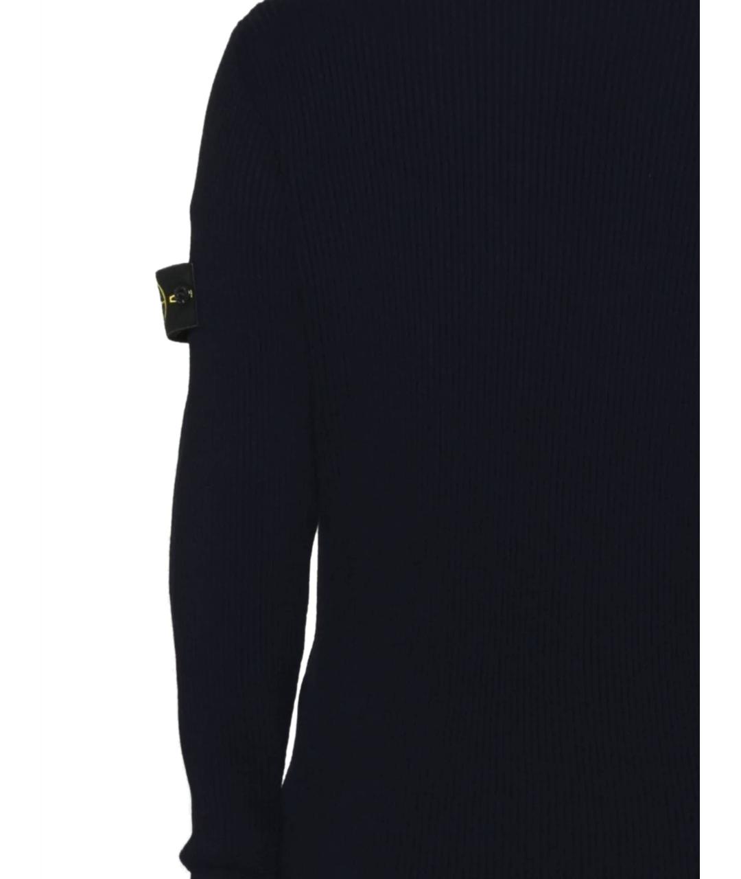 STONE ISLAND Темно-синий шерстяной джемпер / свитер, фото 3