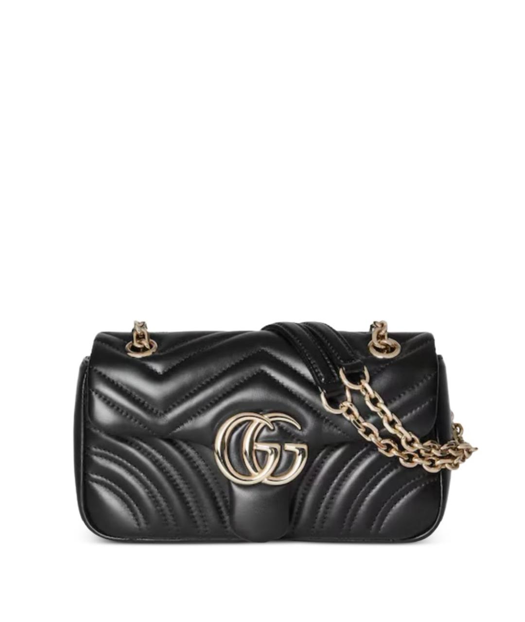 GUCCI Черная кожаная сумка через плечо, фото 1