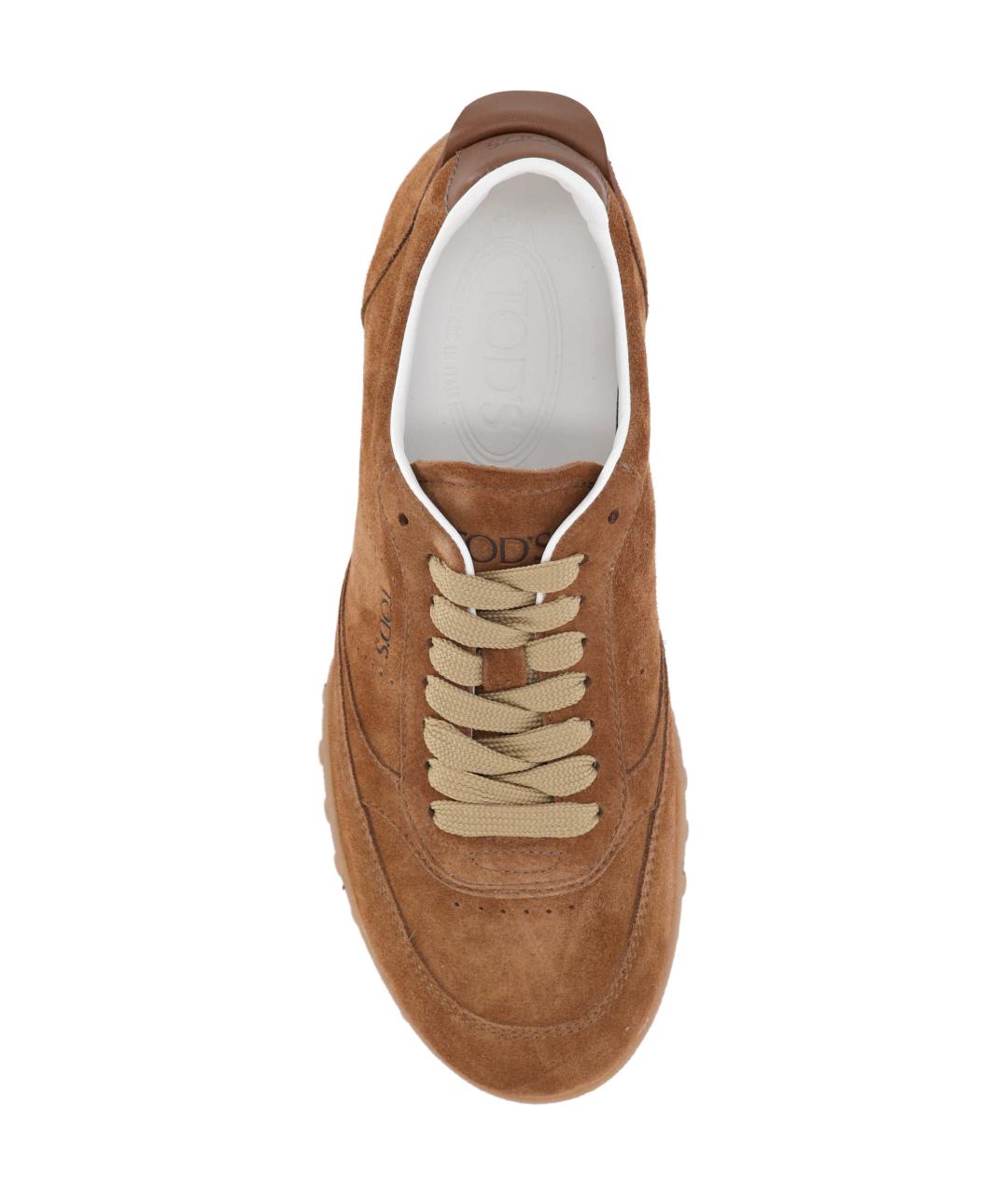 TOD'S Коричневые кожаные кроссовки, фото 4