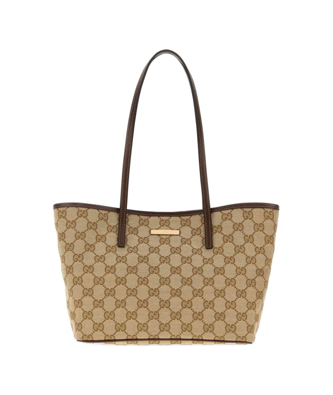 GUCCI Бежевая сумка тоут из канвы, фото 1
