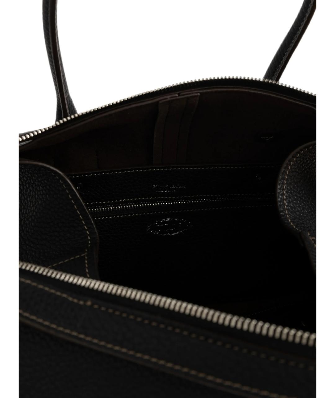 TOD'S Черная кожаная сумка тоут, фото 5