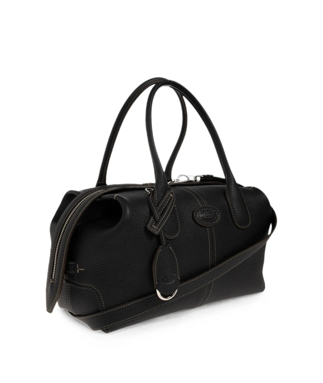 TOD'S Черная кожаная сумка тоут, фото 2