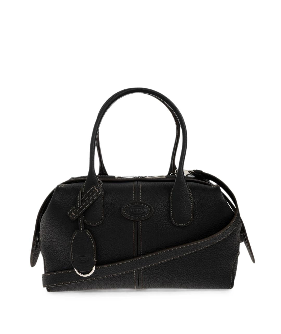 TOD'S Черная кожаная сумка тоут, фото 1