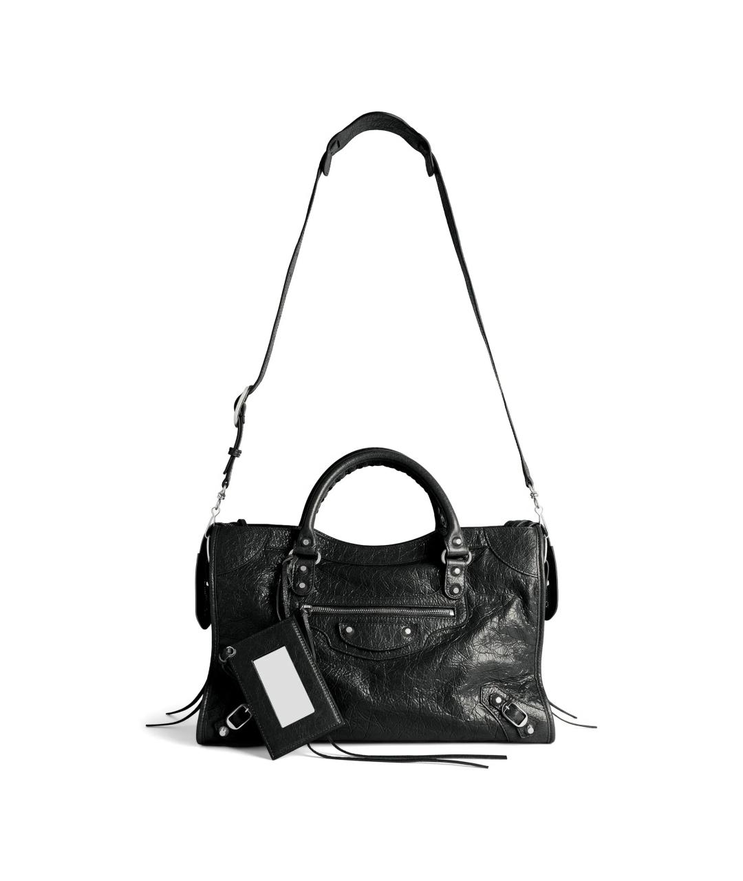 BALENCIAGA Черная кожаная сумка тоут, фото 2