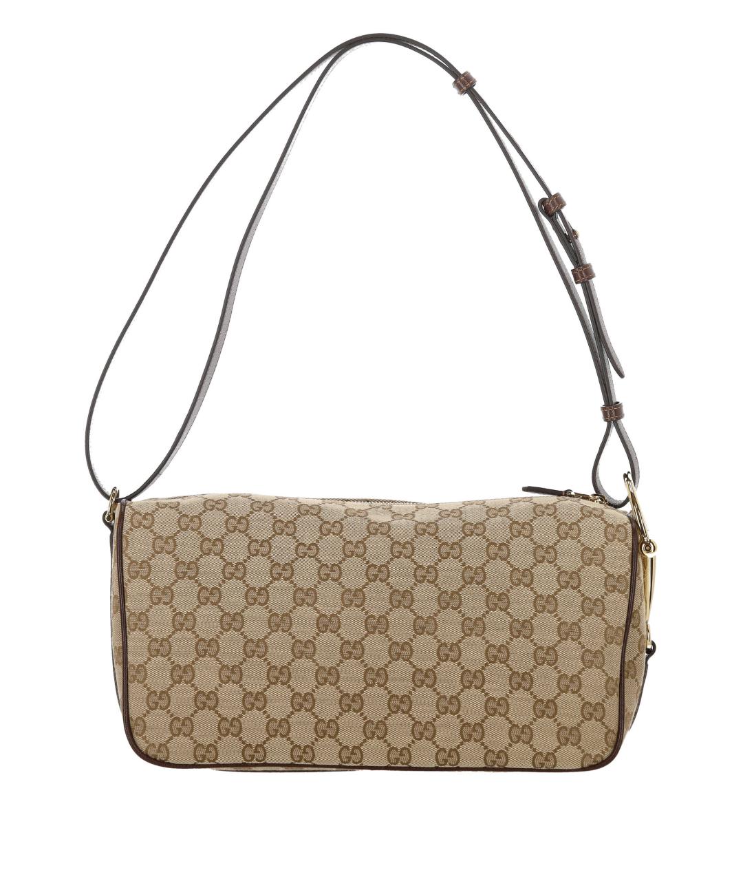 GUCCI Бежевая сумка через плечо из канвы, фото 3