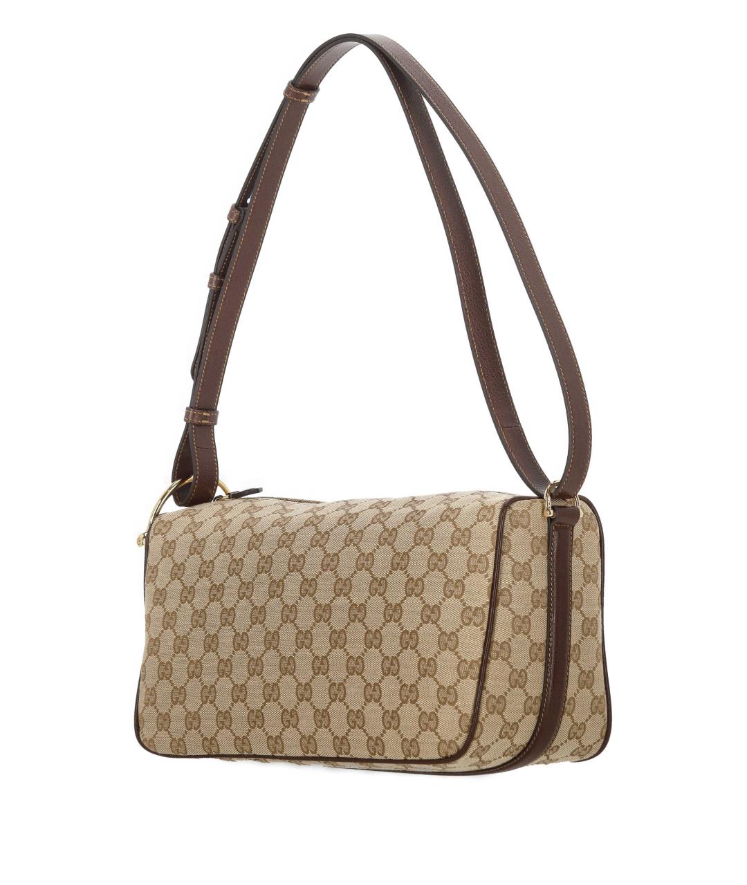 GUCCI Бежевая сумка через плечо из канвы, фото 2