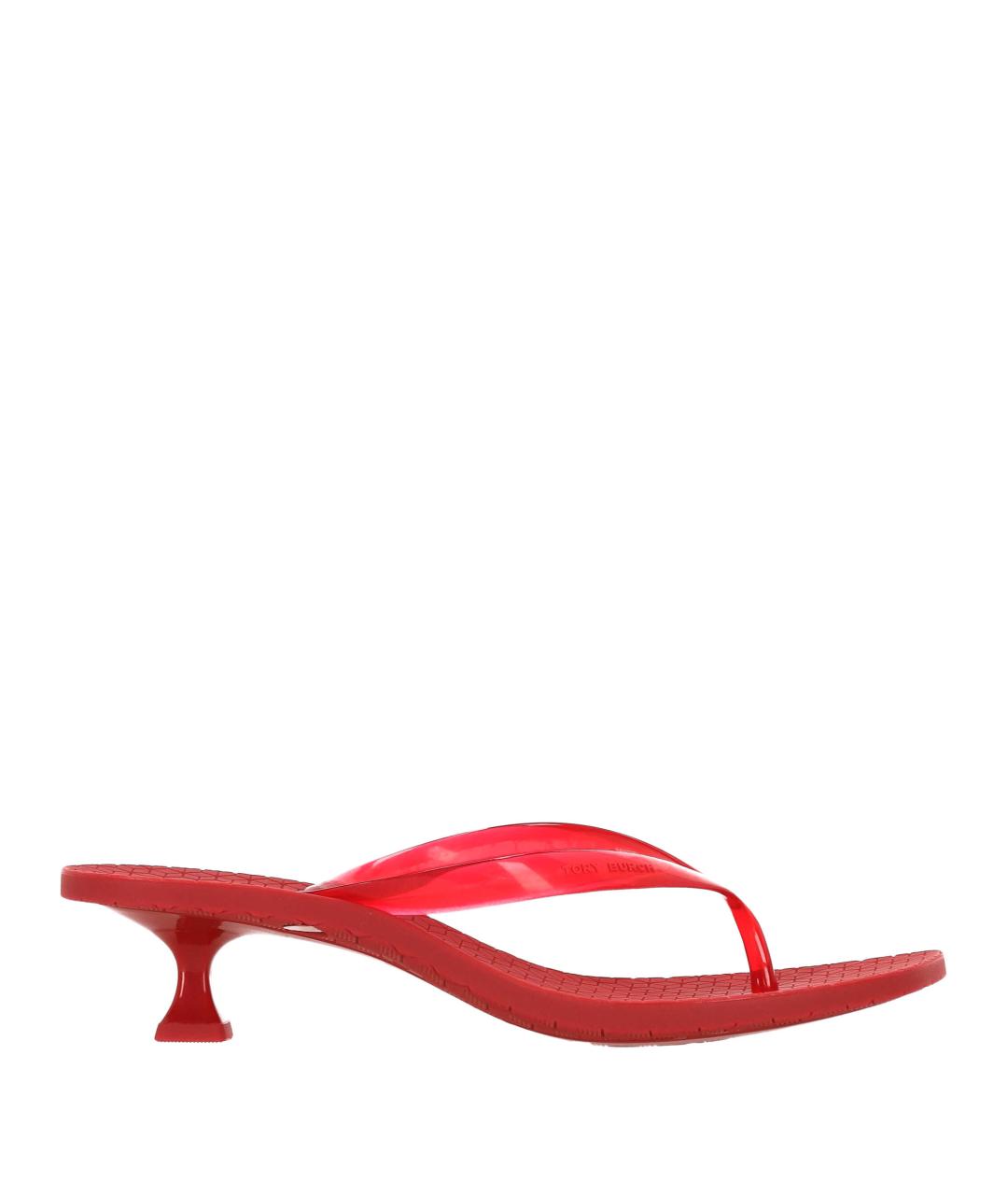 TORY BURCH Красные резиновые мюли, фото 1
