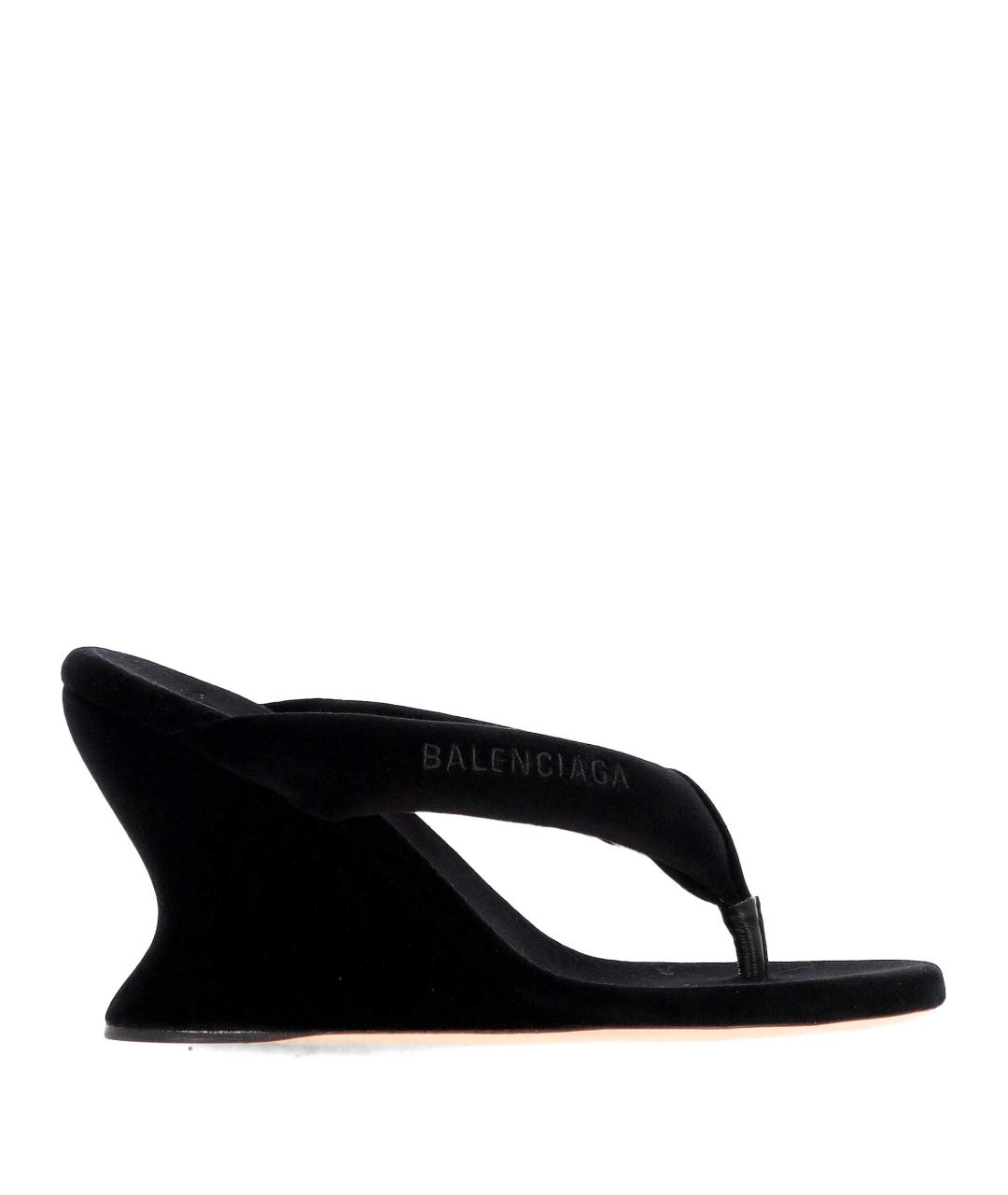 BALENCIAGA Черные текстильные мюли, фото 1