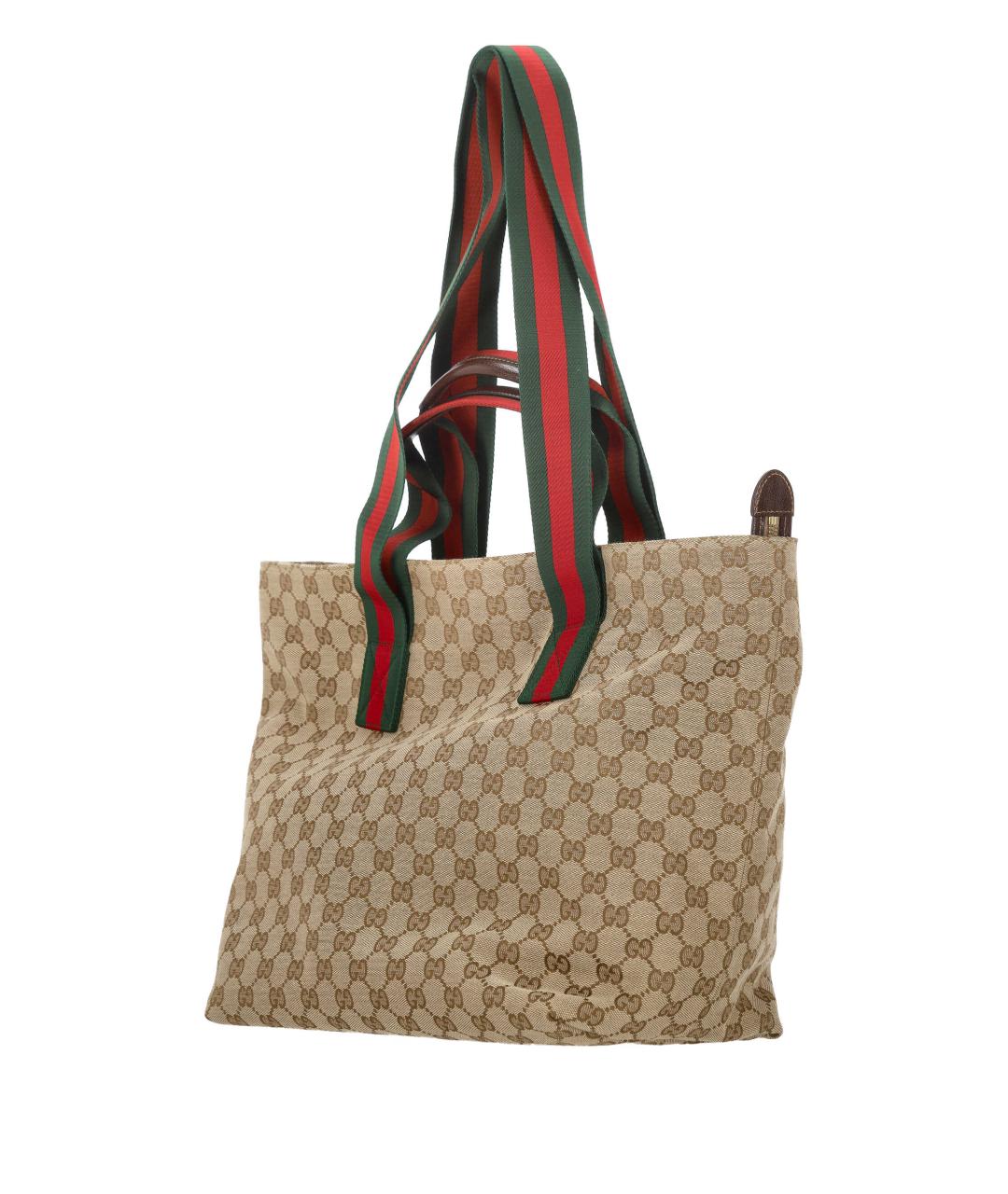 GUCCI Бежевая сумка тоут из канвы, фото 2
