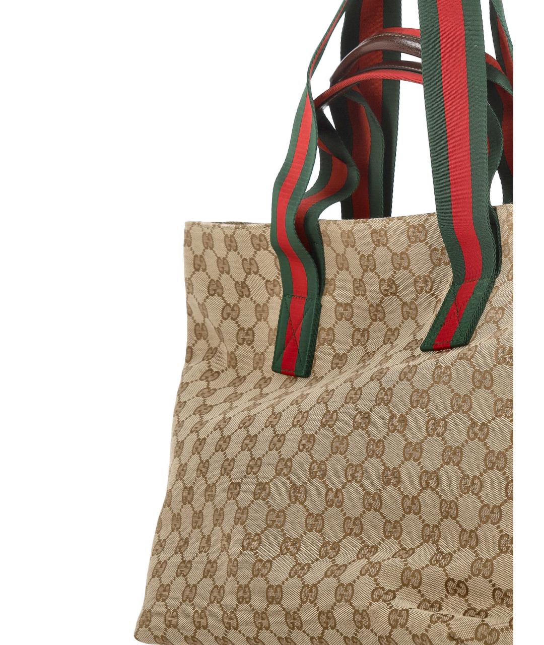 GUCCI Бежевая сумка тоут из канвы, фото 4