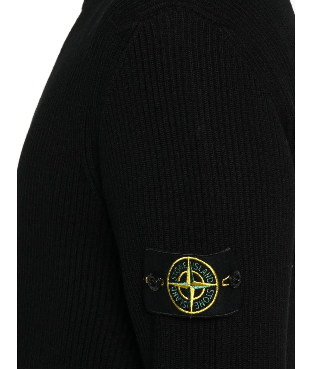 STONE ISLAND Черный шерстяной джемпер / свитер, фото 2