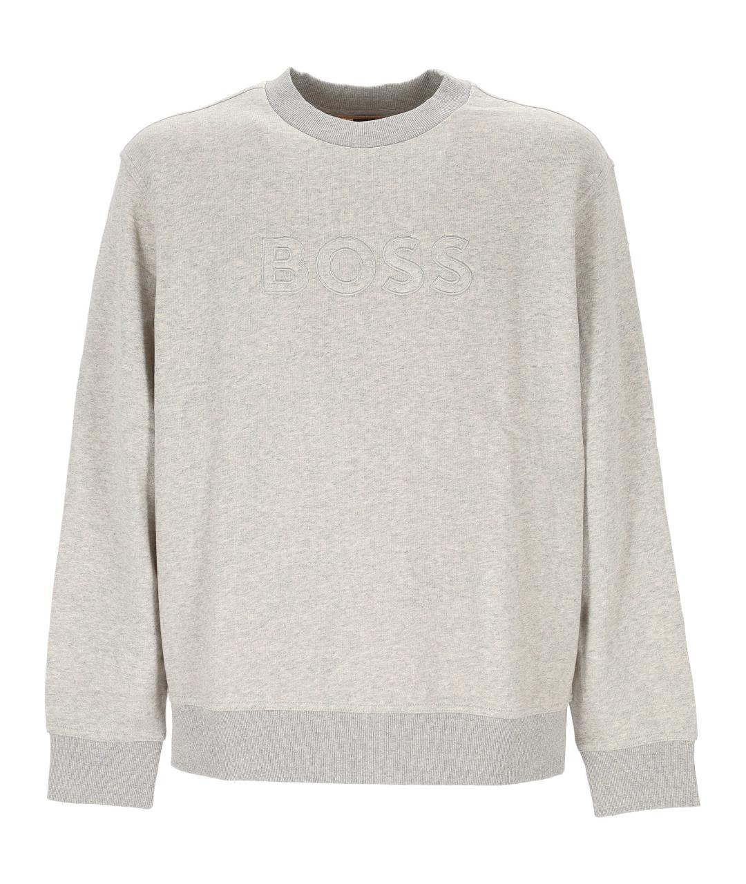 HUGO BOSS Серый хлопковый джемпер / свитер, фото 1