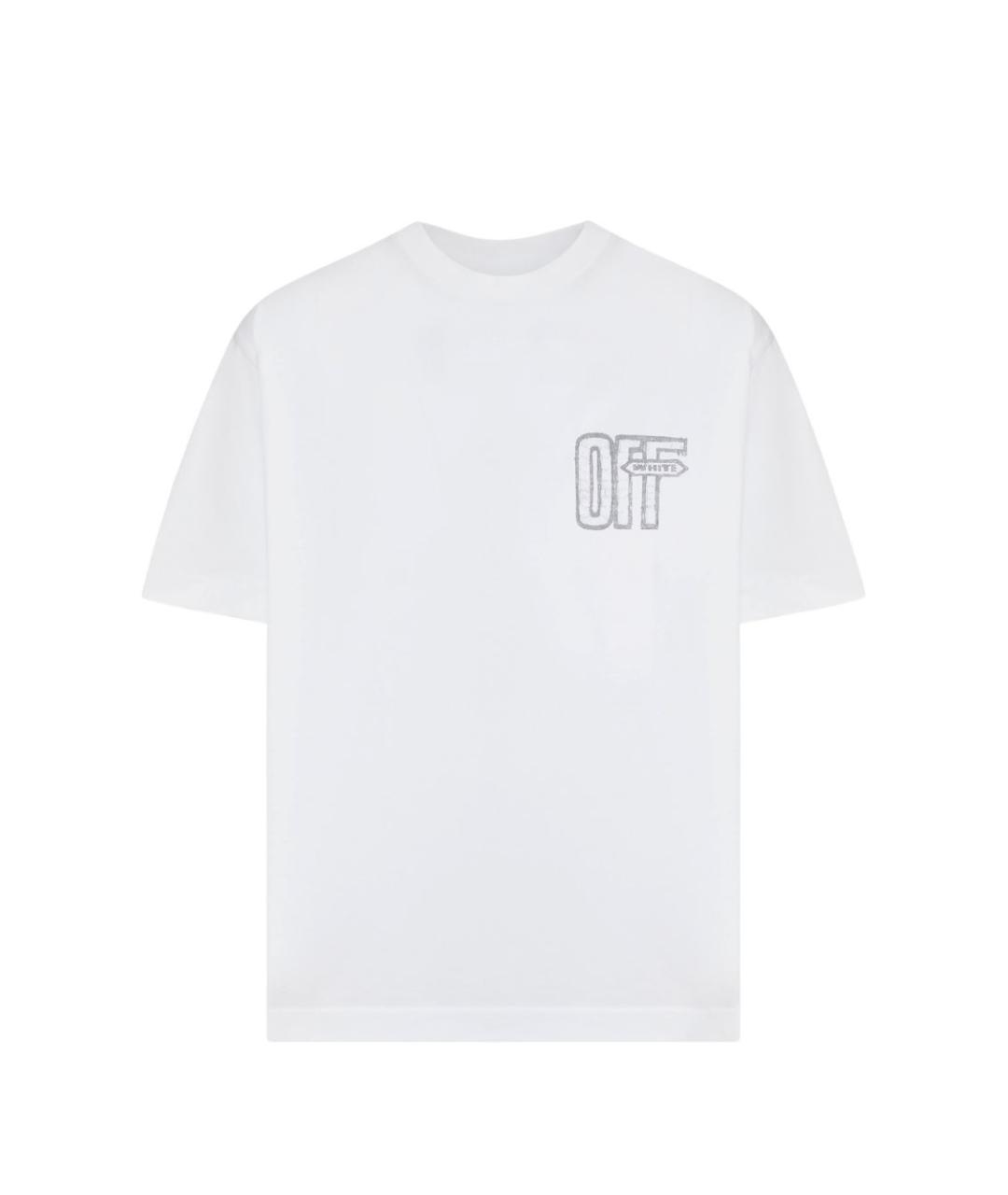 OFF-WHITE Белая хлопковая футболка, фото 1