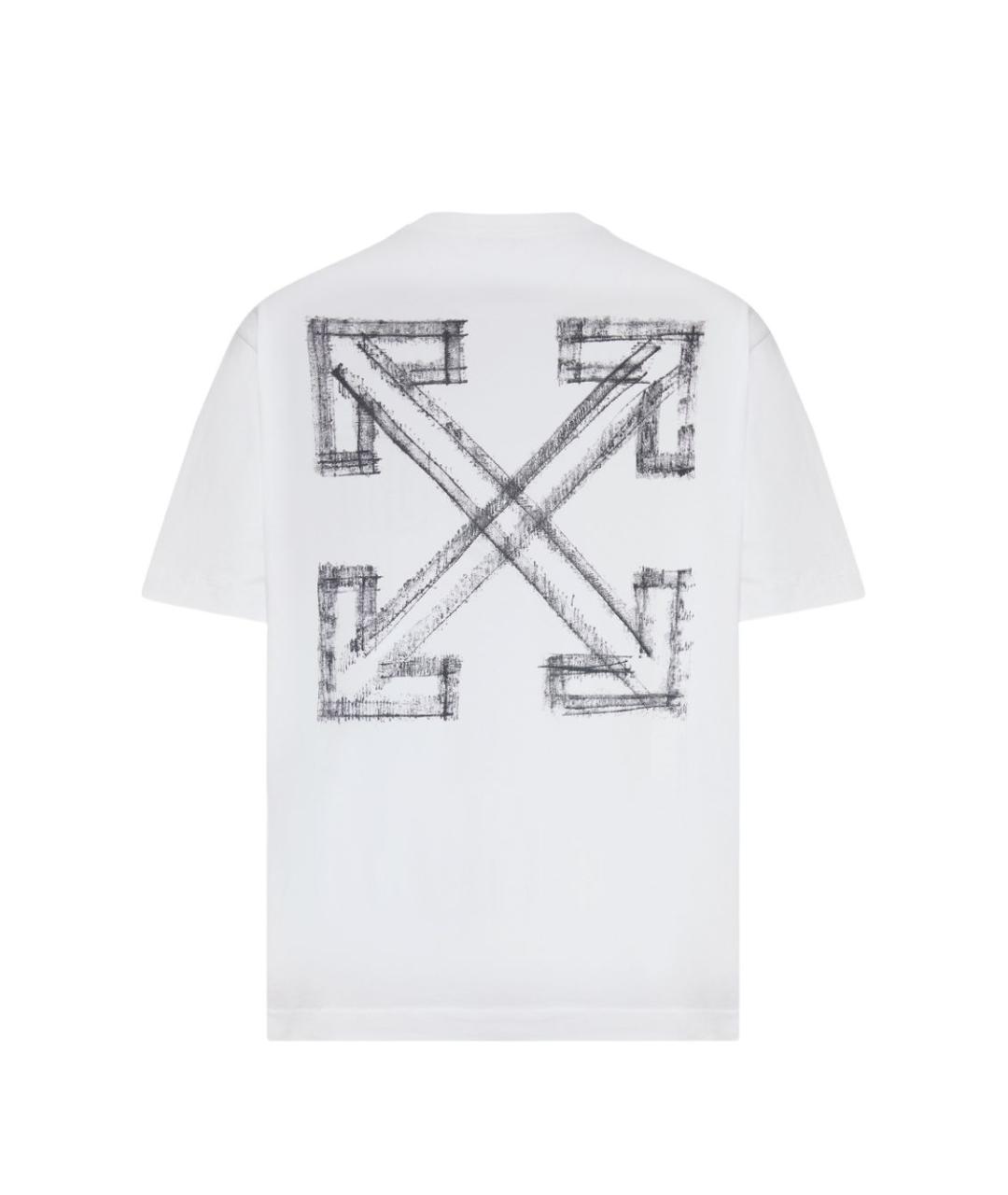 OFF-WHITE Белая хлопковая футболка, фото 2