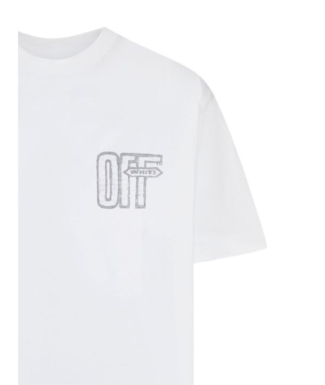 OFF-WHITE Белая хлопковая футболка, фото 3