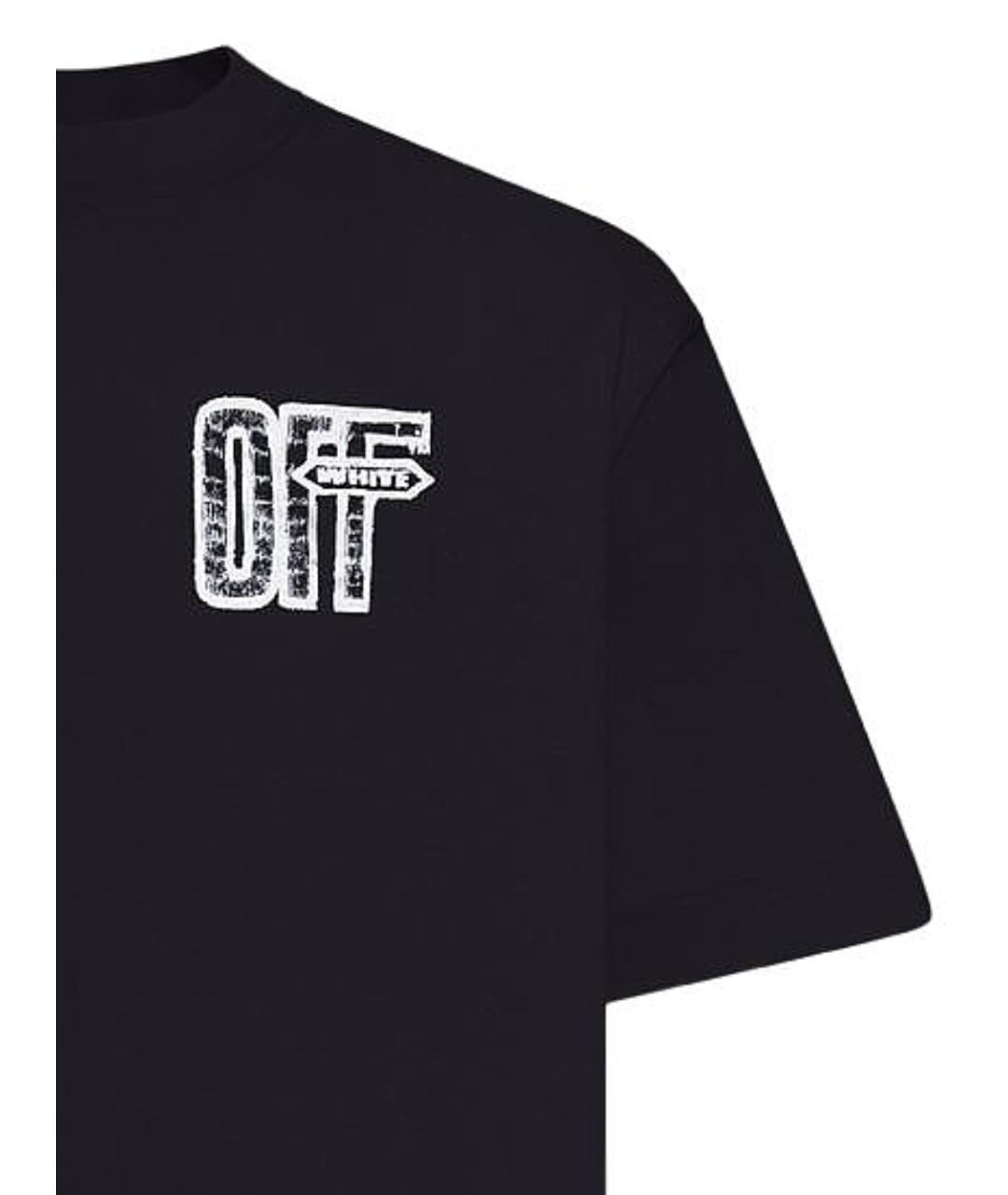 OFF-WHITE Черная хлопковая футболка, фото 3