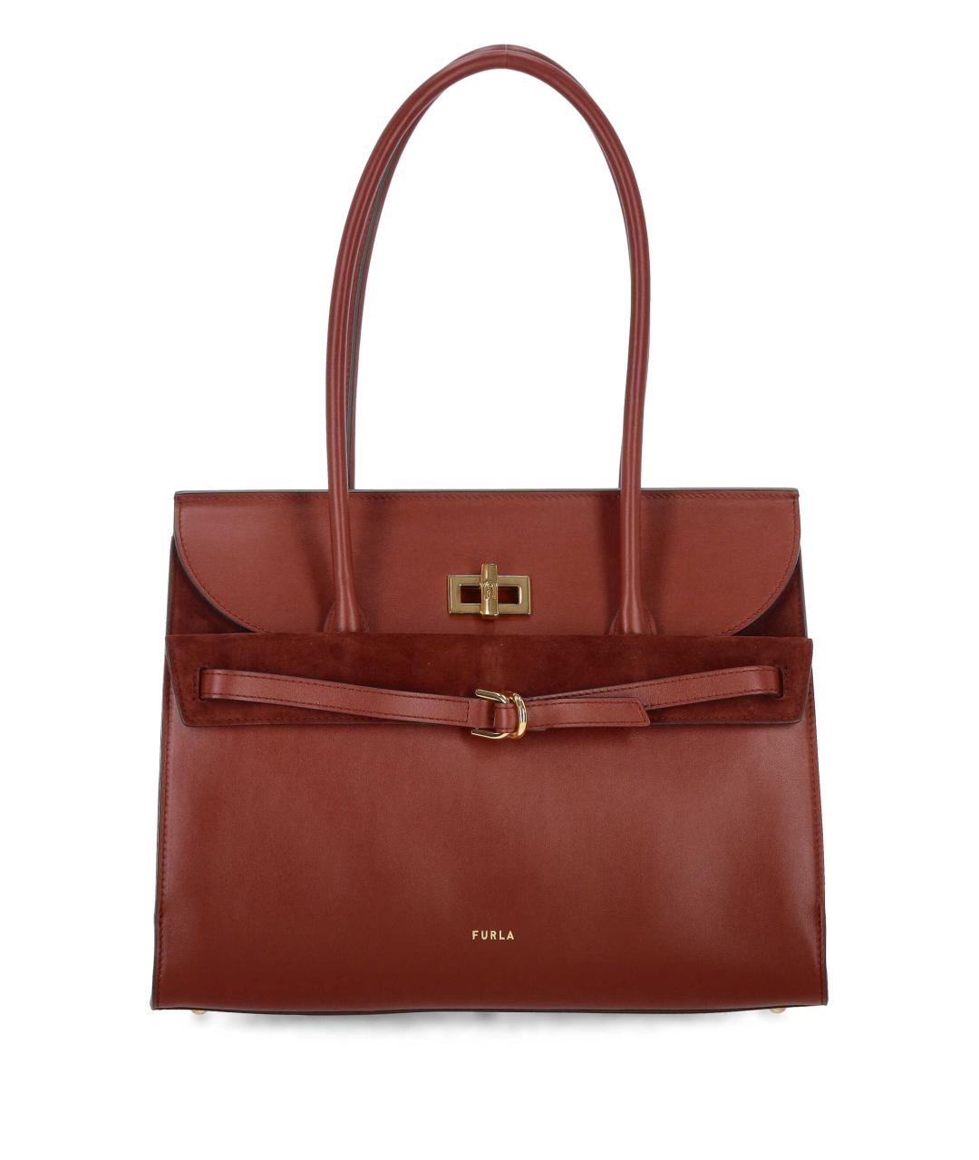 FURLA Красная кожаная сумка тоут, фото 1