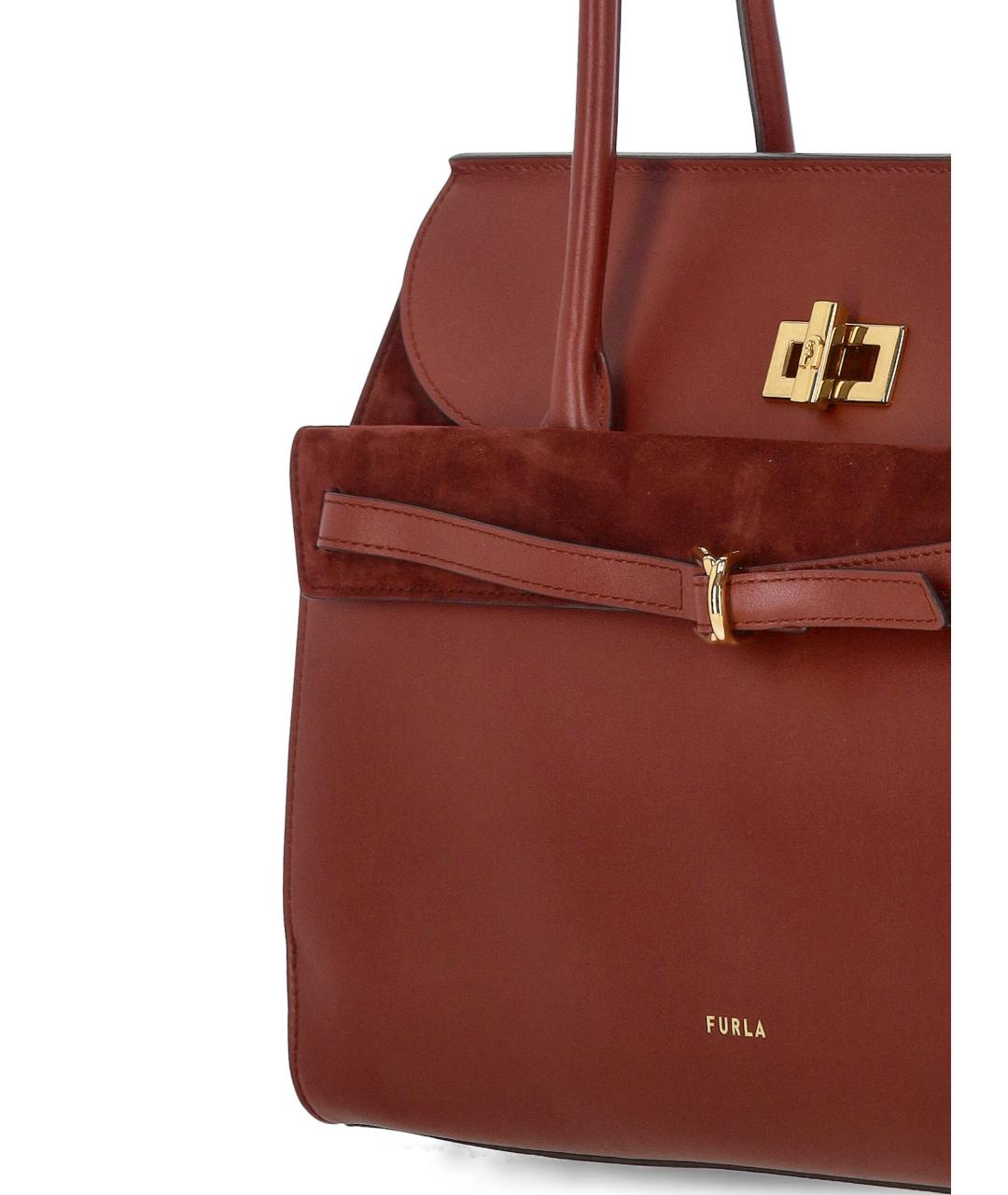 FURLA Красная кожаная сумка тоут, фото 4