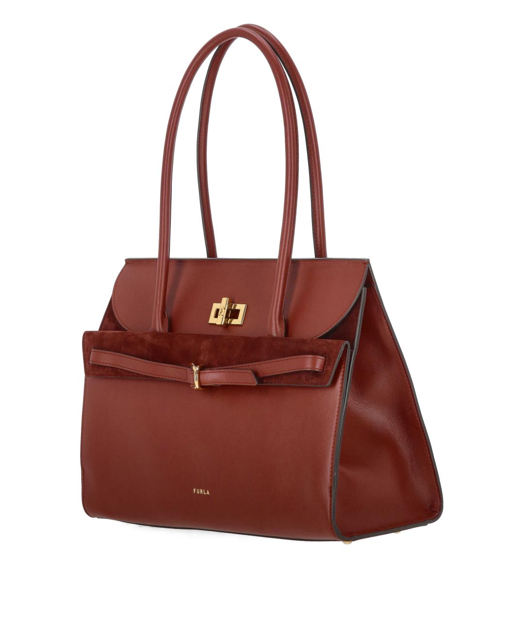 FURLA Красная кожаная сумка тоут, фото 2