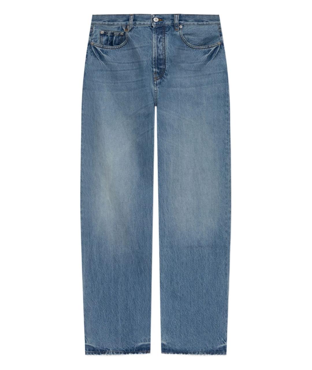 JACQUEMUS Синие хлопко-полиэстеровые прямые джинсы, фото 1
