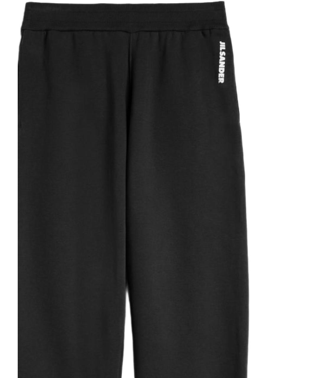 JIL SANDER Черные хлопковые повседневные брюки, фото 2