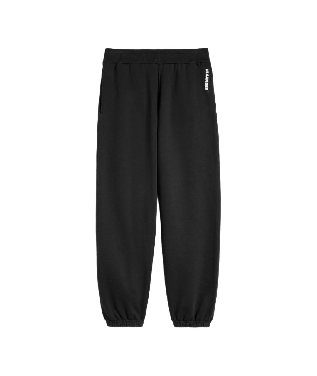 JIL SANDER Черные хлопковые повседневные брюки, фото 1