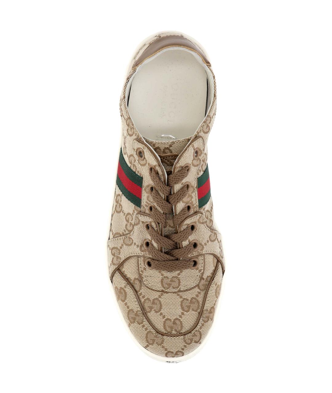 GUCCI Бежевые синтетические кеды, фото 4