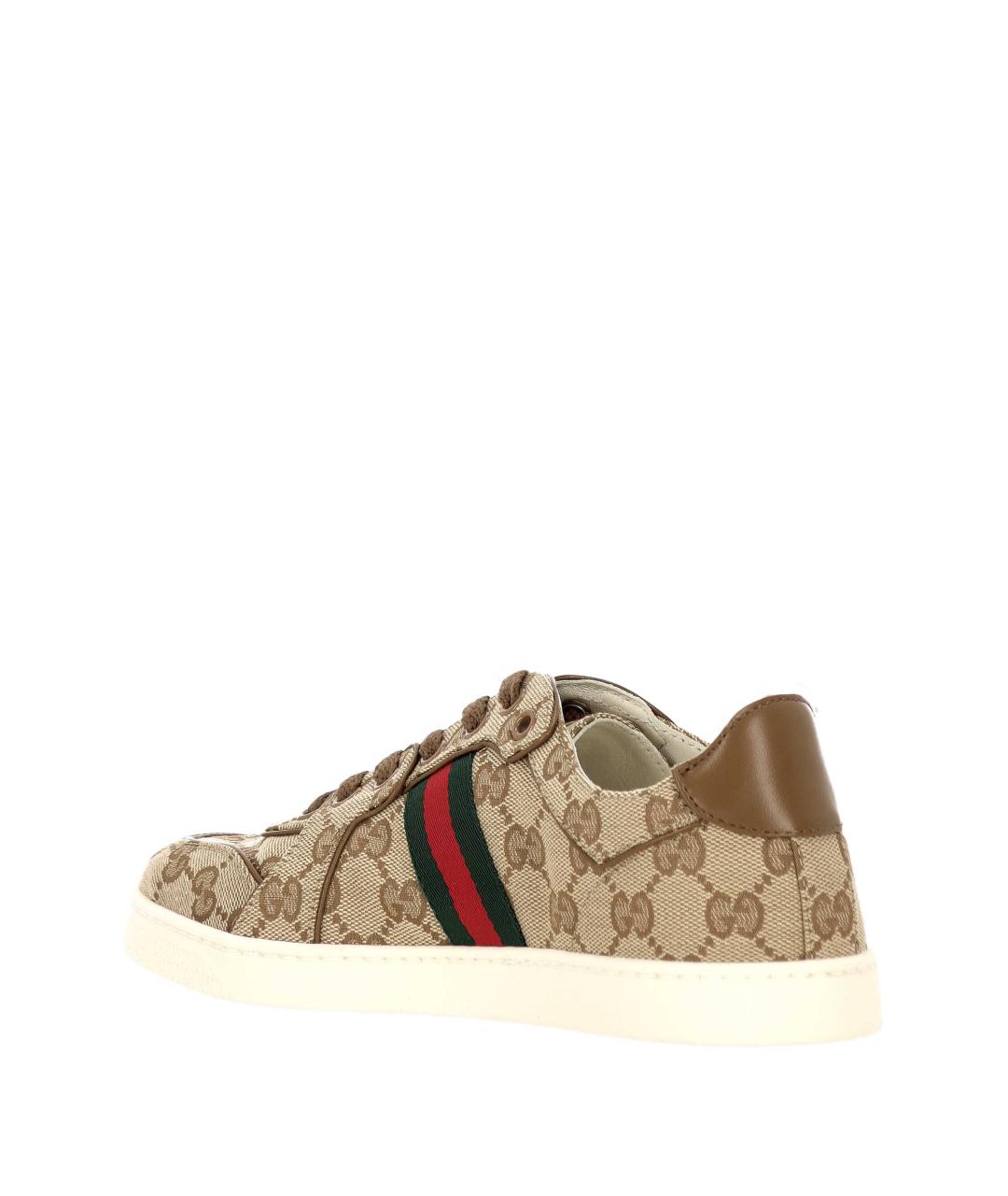 GUCCI Бежевые синтетические кеды, фото 3