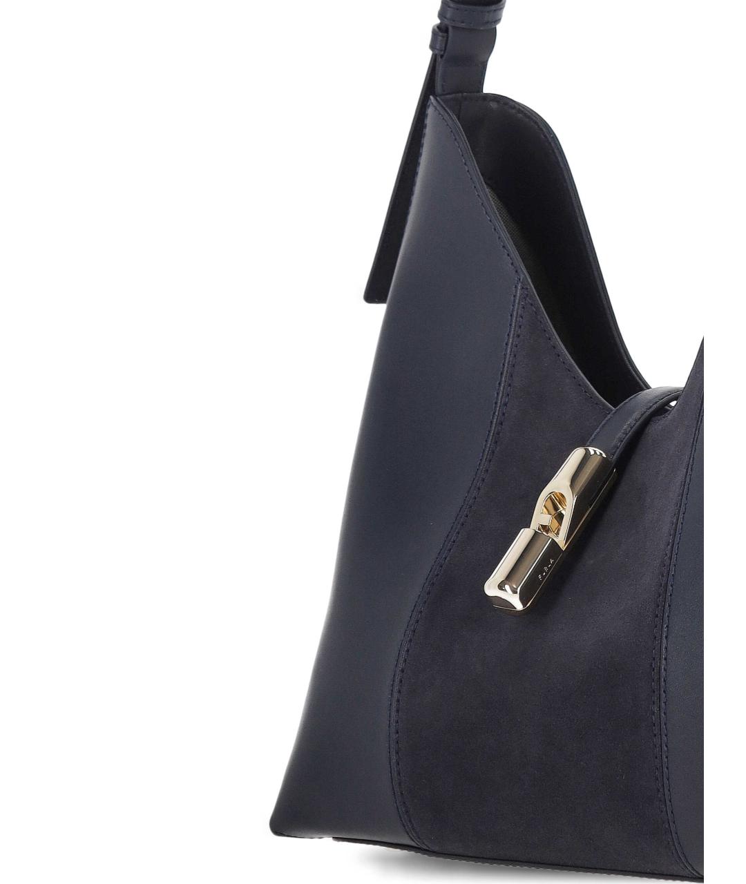 FURLA Темно-синяя кожаная сумка тоут, фото 4