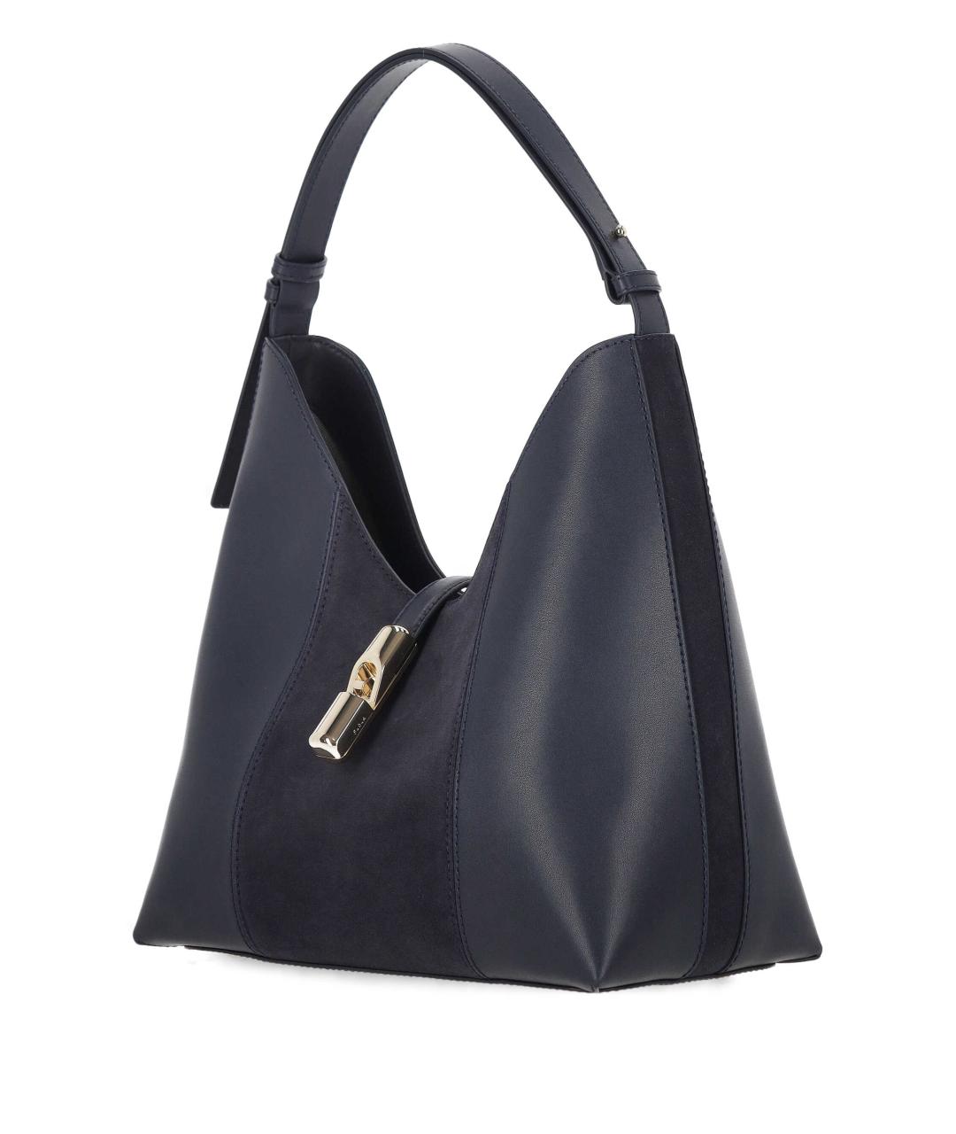 FURLA Темно-синяя кожаная сумка тоут, фото 2