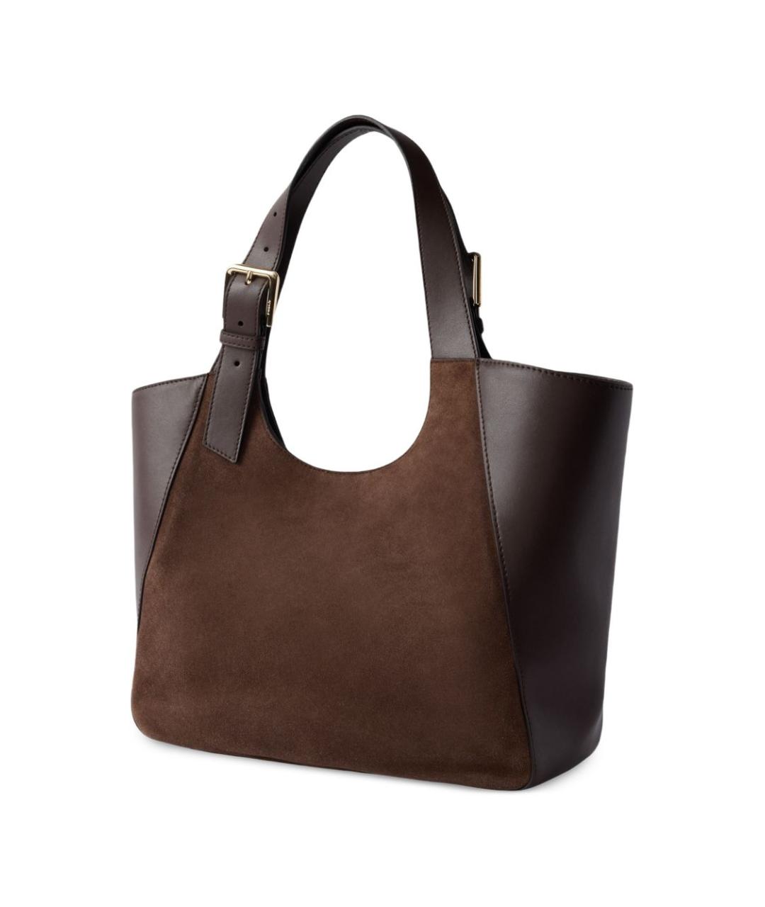 FURLA Коричневая кожаная сумка тоут, фото 2